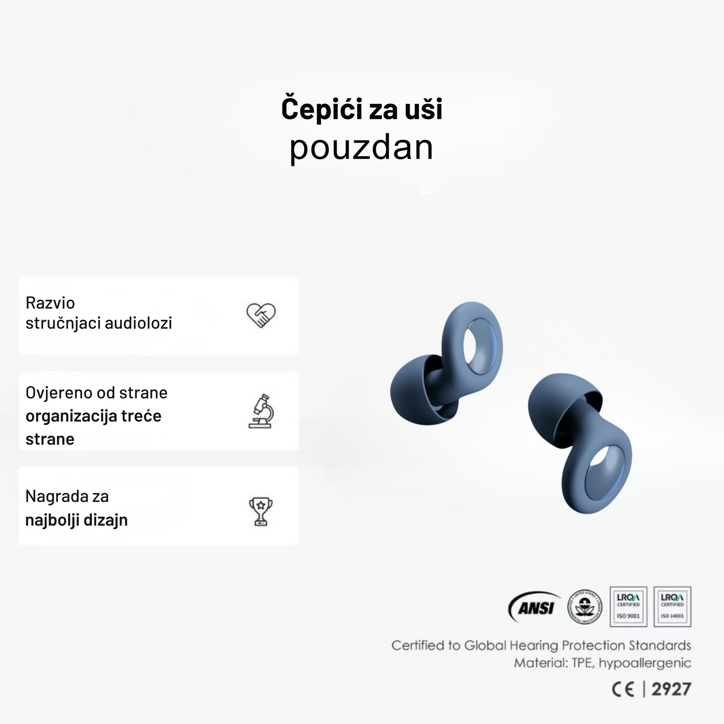 DouaPlugs PLUS čepići za uši + Besplatna kutija za pohranu